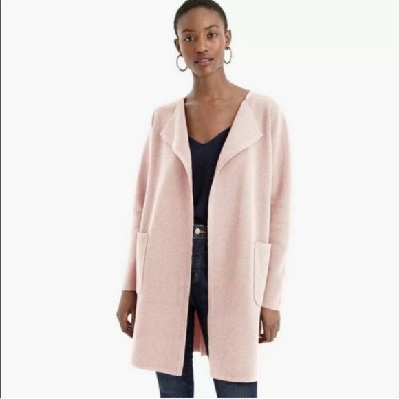 J. Crew Juliette Collarless Wool-Blend Sweater Blazer - Picture 1 of 13